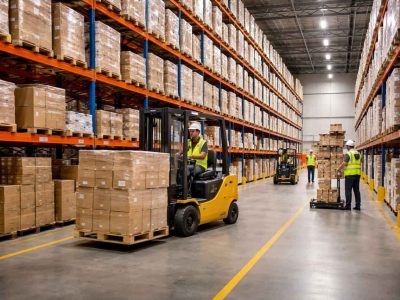 Perth 3PL warehouse showing pallet storage, forklift operations, and organised warehouse and distribution services
