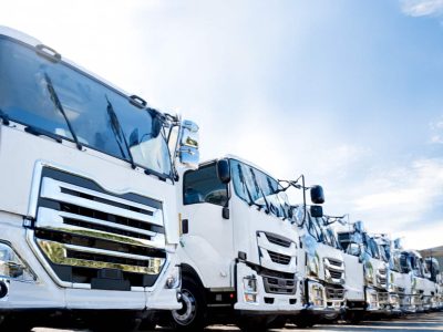 Fleet of trucks carrying out mining logistics in WA