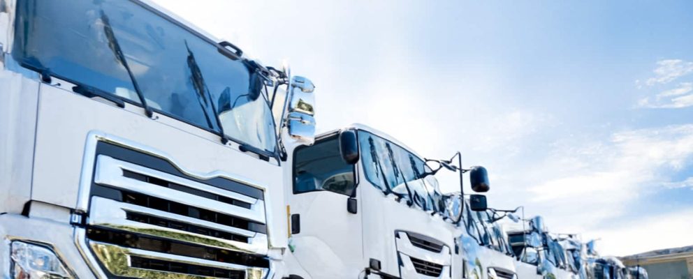 Fleet of trucks carrying out mining logistics in WA