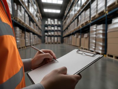 Person going through safety checklist to ensure warehouse compliance in WA